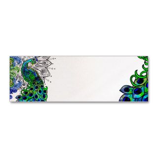 Blue Peacock Profile Card Business Card Template