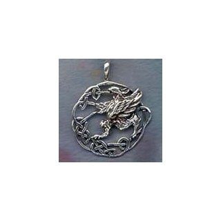 Celtic Jewelry Griffin Gryphon Pendant Sterlng Knotwork  