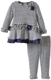 Kate Mack Baby Girls Poodle In Paris Infant Tunic and Legging, Navy Blue, 12 Months Clothing