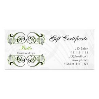 green ,black and white Chic Gift Certificates Full Color Rack Card