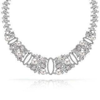 Bling Jewelry Pearl Collar CZ Tennis Necklace Gatsby Inspired Estate Jewelry Jewelry