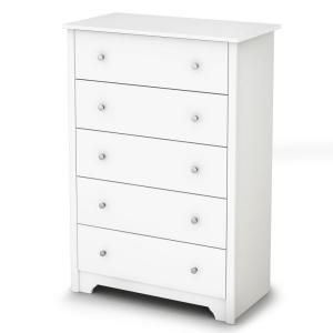 South Shore Furniture Bel Air 5 Drawer Chest in Pure White 3150035
