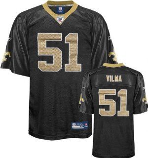 Jonathan Vilma Black Reebok NFL Replica New Orleans Saints Youth Jersey   Large (14 16)  Sports & Outdoors