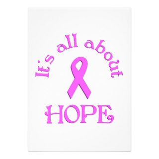 All About Hope Pink Ribbon Invitations