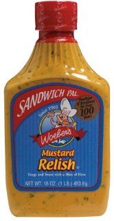Woeber'Mustard Relish   16oz.(Pack of 6)  Mustard Spices And Herbs  Grocery & Gourmet Food