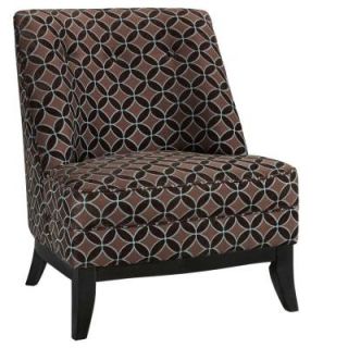 Home Decorators Collection Tucci Blue and Brown Diamond Floral Slipper Chair 0285500820