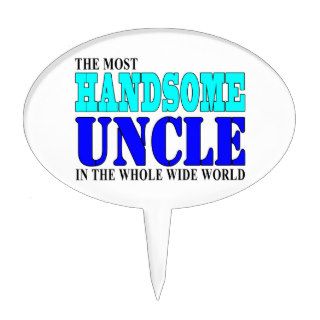 Uncles Birthdays Parties Christmas Handsome Uncle Oval Cake Toppers