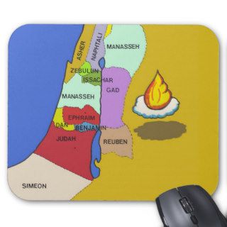 Twelve Tribes of Israel Map Mousepads