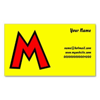 Monogram Letter M, Your Name, Business Card Templates