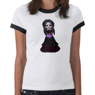Cute Goth Girl & Purple Cupcake with Skull T shirt