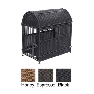 Large Oval Wicker Dog House with Storage Dog Houses