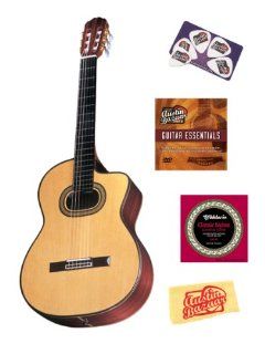Takamine TH90 Pro Series Hirade Classical Acoustic Electric Guitar Bundle with Instructional DVD, Strings, Pick Card, and Polishing Cloth   Natural  Computer Audio Interfaces  