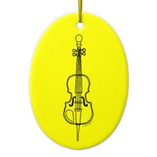 Cello Drawing Christmas Tree Ornament