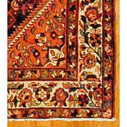 Persian Hand knotted Navy/ Ivory Tribal Hamadan Wool Rug (5'6 x 13'6) Runner Rugs