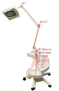 5 Diopter Magnifier Lamp Magnifying Table Clamp Arm Swing Lights With TOOL TRAYS   Floor Lamps  