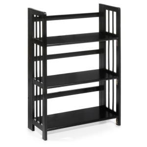 Home Decorators Collection 38 in. H x 27.5 in. W Black Folding and Stacking 3 Shelf Bookcase 3323210210