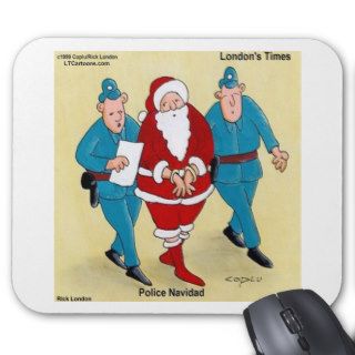 Police Navidad Santa's Been Very Bad Mousepads