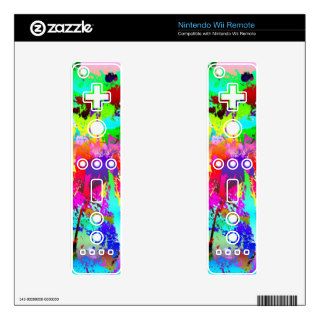 Cool Neon Rainbow Splatter Skin For The Wii Remote