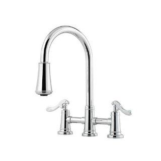Price Pfister T531 YPC Ashfield Double Handle Pullout Bridge Kitchen F   Touch On Kitchen Sink Faucets  