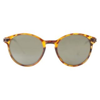 Womens Small Round Sunglasses with Metal Temples   Tortoise