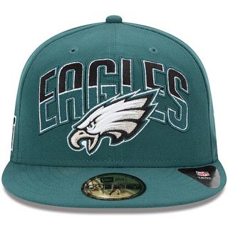 NEW ERA Mens Philadelphia Eagles Draft 59FIFTY Fitted Cap   Size 7.5, Teal