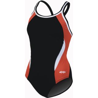 Dolfin Chloroban Block DBX Back Swimsuit Womens   Size 22, Black/red/white