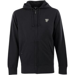 Antigua Mens Pittsburgh Penguins Fleece Full Zip Hooded Sweatshirt   Size