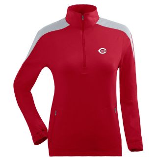 Antigua Womens Cincinnati Reds Succeed Front Fleece Half Zip Pullover   Size