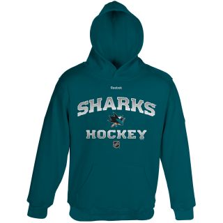 REEBOK Youth San Jose Sharks Authentic Elite Fleece Pullover Hoody   Size Small