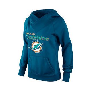 NIKE Womens Miami Dolphins Wildcard Therma FIT All Time Rib Pullover Hoody  