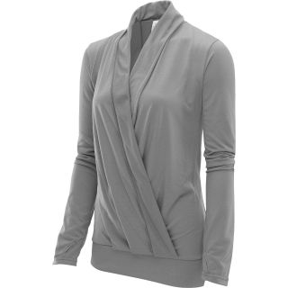 ASPIRE Womens Banded Bottom Long Sleeve Cover Up   Size Large, Grey