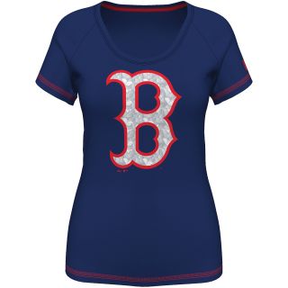 MAJESTIC ATHLETIC Womens Boston Red Sox Bold Statement Fashion Top   Size