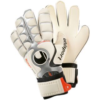 uhlsport Cerberus Supersoft Soccer Keeper Gloves   Size 11, White/black