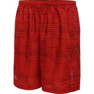 UNDER ARMOUR Mens Escape Printed Woven Running Shorts   Size Medium, Red/black