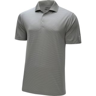 NIKE Mens Victory Stripe Short Sleeve Golf Polo   Size Large, Grey/white