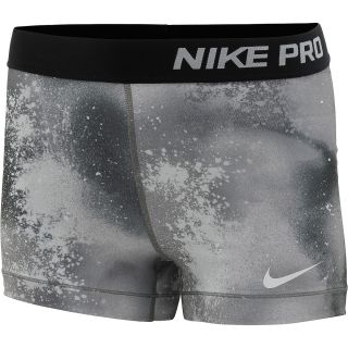 NIKE Womens Pro Splatter 3 Shorts   Size Medium, Md.grey/black