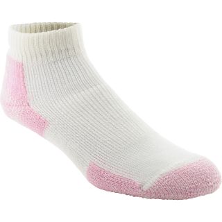 Thorlo Distance Walking Lo Cut Socks   Size Medium, White/pink