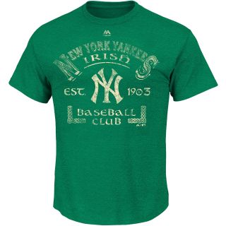 MAJESTIC ATHLETIC Mens New York Yankees Irish Catch Short Sleeve T Shirt  