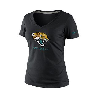 NIKE Womens Jacksonville Jaguars Dri FIT Legend Logo V Neck T Shirt   Size