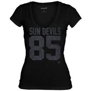 HURLEY Womens Arizona State Sun Devils Perfect V Neck Short Sleeve T Shirt  