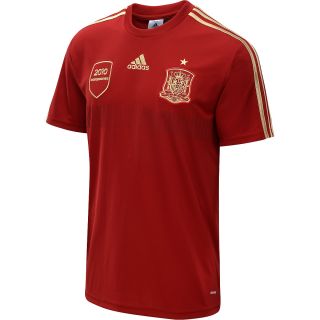 adidas Mens Spain Home Replica Short Sleeve T Shirt   Size Medium, Red/gold
