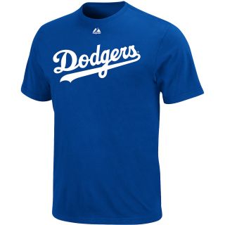 Majestic Mens Los Angeles Dodgers Official Wordmark Blue Tee   Size XL/Extra