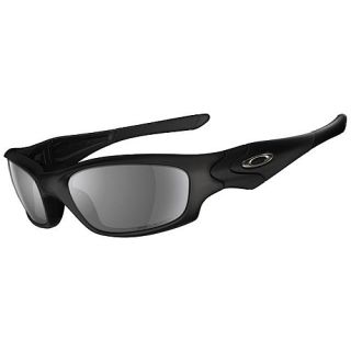 Oakley Straight Jacket Blue w/Black Iridium Lens Sunglasses, Matte Black/grey
