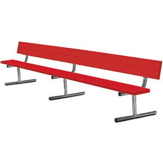 Sport Supply Group Surface Mount Bench with Back 7.5 Feet   Size 7.5 Foot, Red