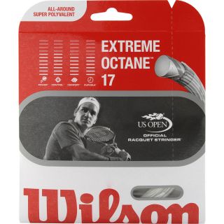 WILSON Extreme Octane Tennis Racquet String   17 Gauge   Size 40, White