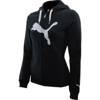 PUMA Womens Hooded Full Zip Track Jacket   Size Large, Black