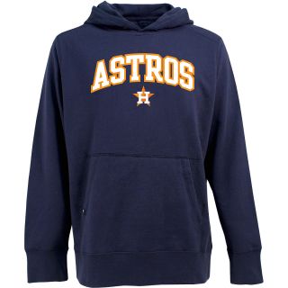 Antigua Mens Houston Astros Signature Hood Applique Pullover Sweatshirt   Size