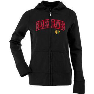 Antigua Womens Chicago Blackhawks Signature Hood Applique Full Zip Sweatshirt  