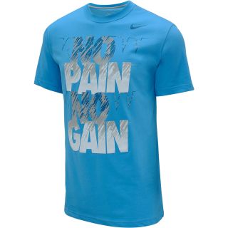 NIKE Mens No Pain No Gain Short Sleeve T Shirt   Size Small, Vivid Blue/grey