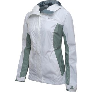 COLUMBIA Womens Arcadia Rain Jacket   Size Small, White/cool Grey